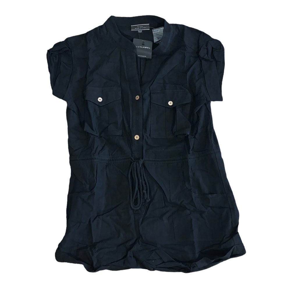 NWT JLUXLABEL Black Utility Romper